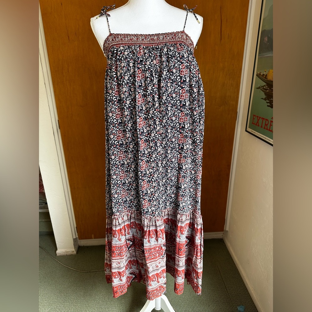 Ulla Johnson Tie Shoulder Boho Midi Dress